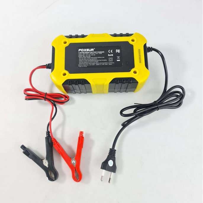 FOXSUR Charger Aki Mobil Motor 12/24V 10A 6-180 Ah - FBC122410D