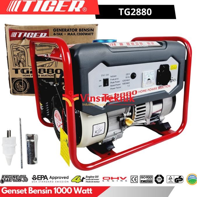 tiger tg2880 genarator set genset 4tak genset 1200watt tg 2880 berkualitas