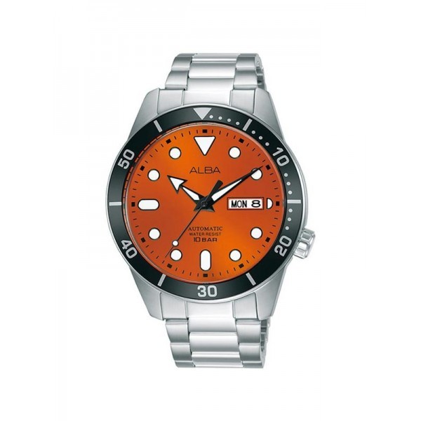 Jam Tangan Pria Alba Mechanical  Original  Garansi Resmi Stainless Steel Formal Silver-Black AL4163 