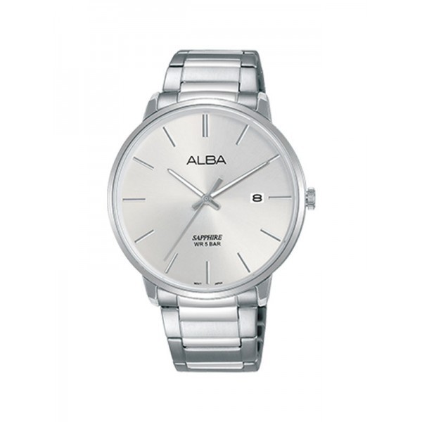 Jam Tangan Pria Alba Prestige Sapphire Original  Garansi Resmi Stainless Steel Formal Silver AS9G65 