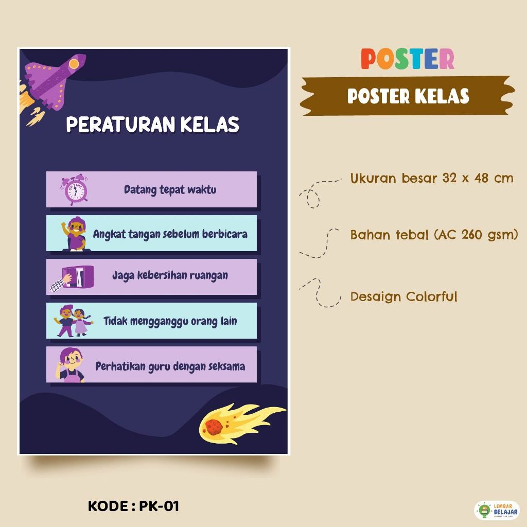 

Adaajaa Poster Aturan Kelas - Poster Dinding Kelas EJ252LIMITED EDITION