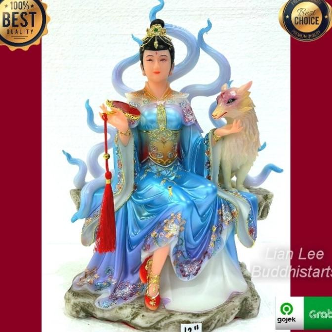 ] patung siluman rubah ekor sembilan uk 12 inch marmer