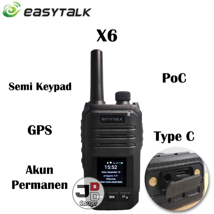 HT POC Easytalk X6 Wifi 4G LTE GPS Akun Permanen Internet ORIGINAL