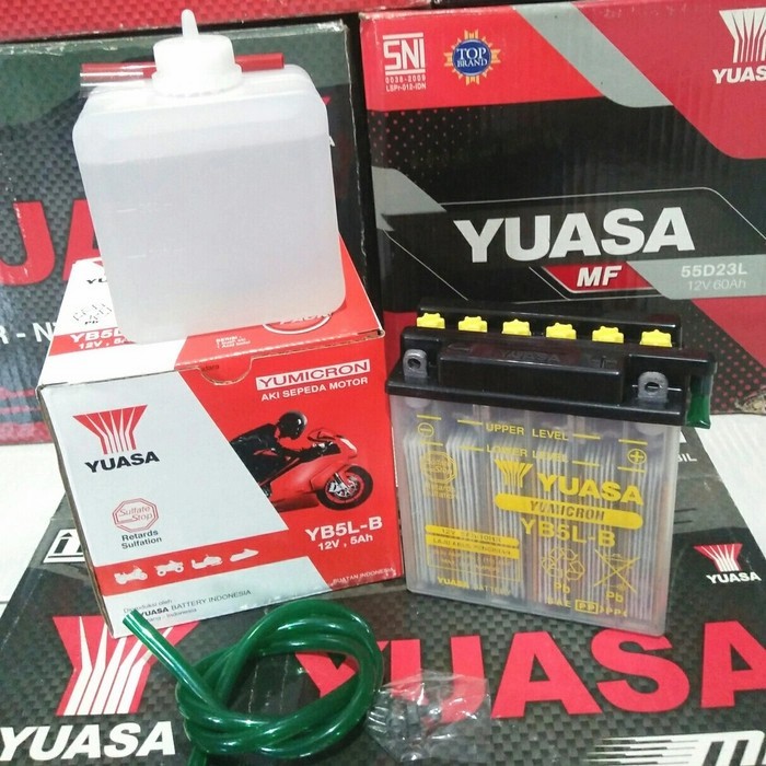 Ready AKI ACCU MOTOR MIO JUPITER Z VEGA R ZR ORIGINAL YUASA YB5LB BASAH 5AH