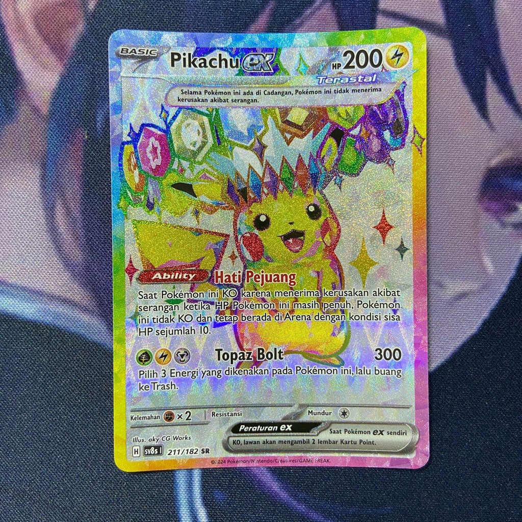 pokemon (ID) pikachu ex - SV8s 211/182 - SR