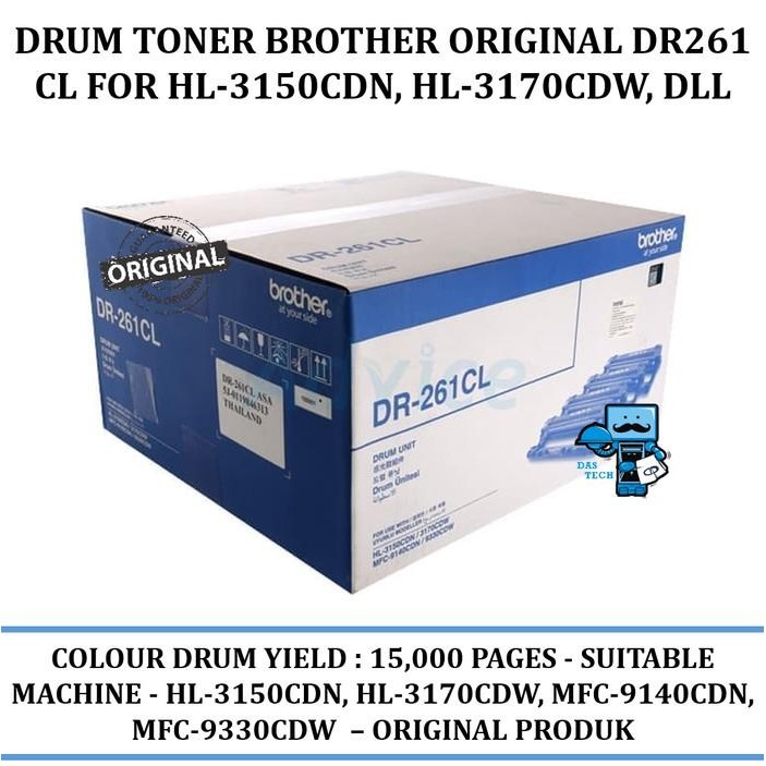 Drum Toner Brother Original Dr261 Cl For Hl-3150Cdn, Hl-3170Cdw, Dll