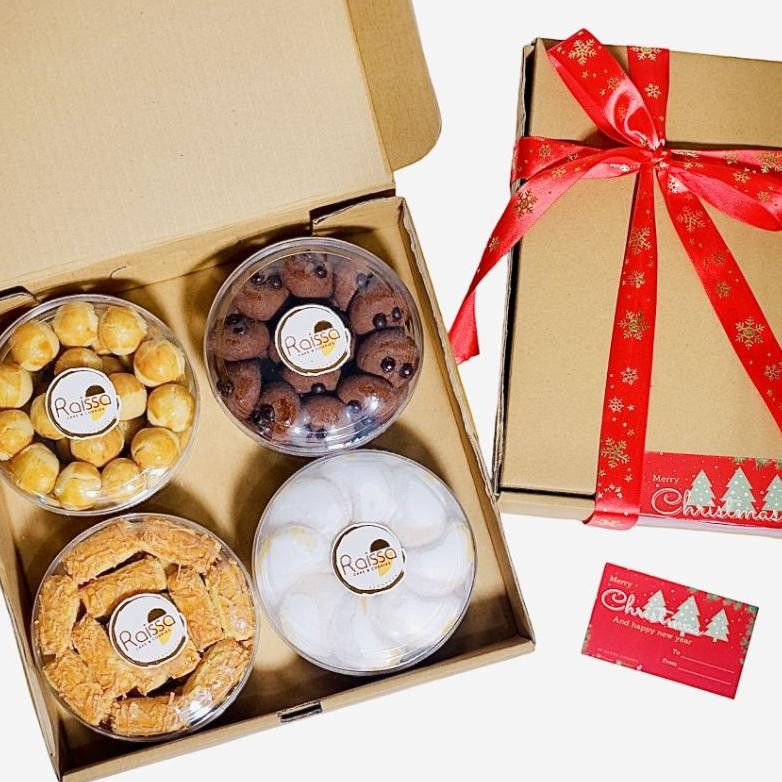 

rim hampers gift natal christmas kue kering preum free greeting card