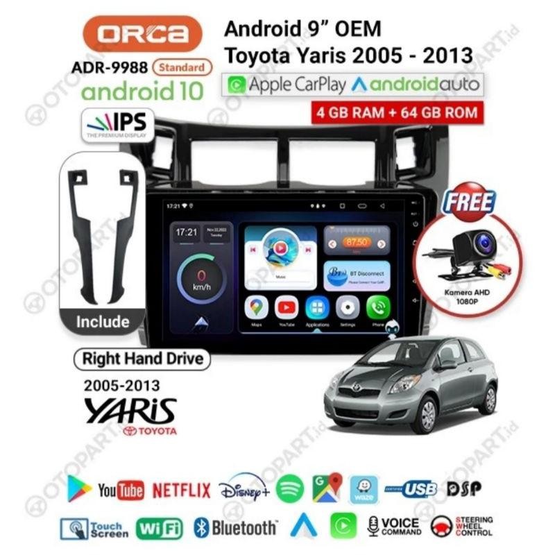 Head Unit Android Orca Adr 9988 Dsp Yaris 2005 - 2013 Android Yaris Android Orca Adr 9988 Dsp