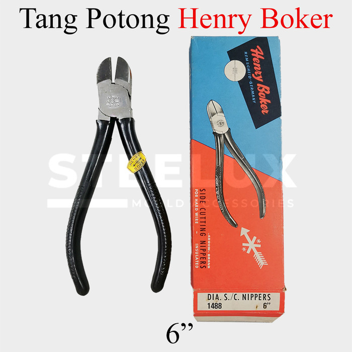 Tang Potong Henry Boker 5-1/2" 6" Germany Jerman Side Cutting Nipper Wire Cable Cutter Insulated Han