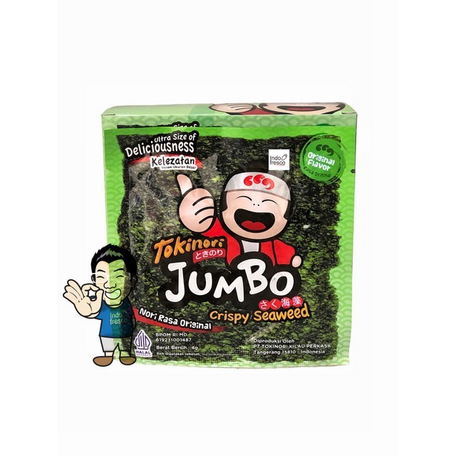 

Ina - Tokinori Jumbo Crispy Seaweed Bbq Snack- Cemilan Rumput Laut Nori 4G