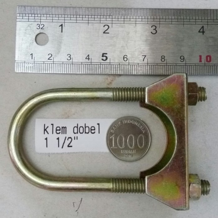 TERBARU Klem Pipa Besi 1 1/2" Panjang Double dobel