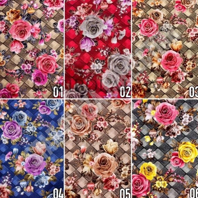 TERSEDIA KAIN BLUDRU BELUDRU VELVET PRINT ADMIRAL MOTIF BUNGA KEMBANG - MARCELO (SOFA, KURSI, JOK, S