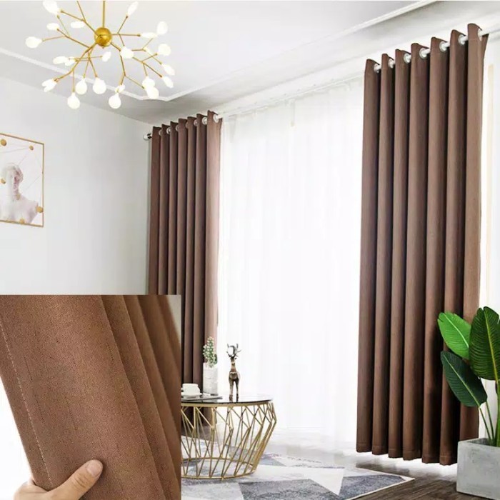 Gorden jendela blackout premium minimalis ukuran 200 x 250