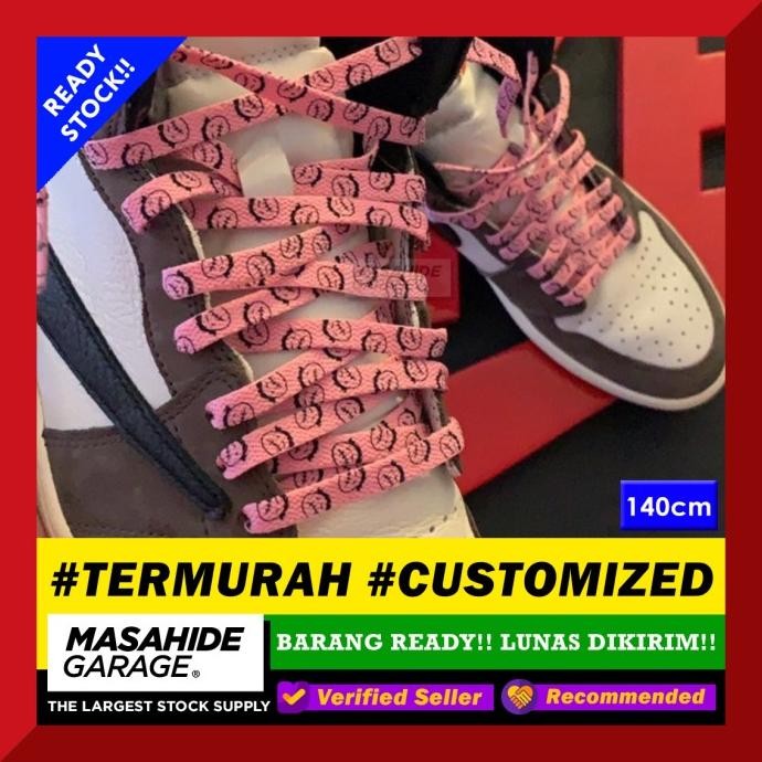 TRAVIS SCOTT LACES CACTUS JACK TALI SEPATU PINK TALI SEPATU AJ1 140CM