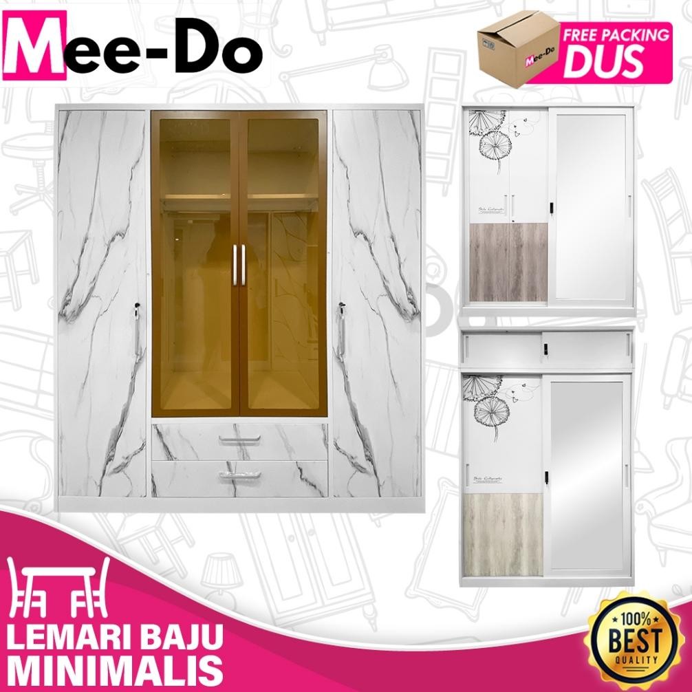 Lemari Baju Pakaian Besi Sliding Minimalis Wardrobe Metal