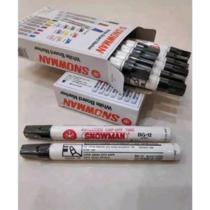 

Spidol Whiteboard Snowman Bg-12 (12 Pcs) Hitam