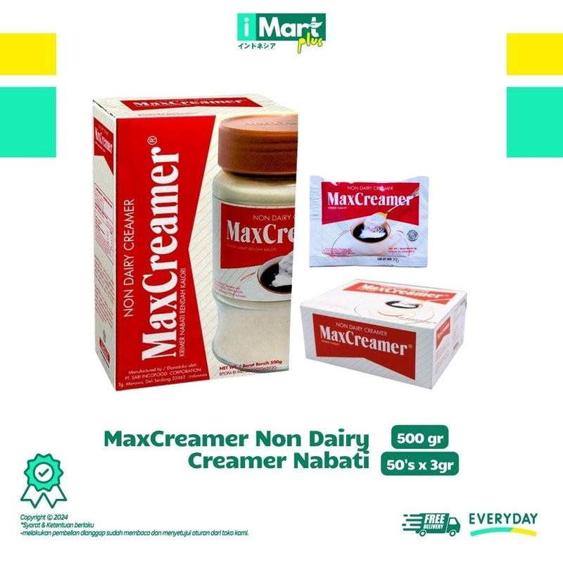 

Maxcreamer Krim Nabati Premium Tanpa Susu Refil 500gr & Kemasan 50's x 3gr - Baking Bahan Gula Non Dairy - Coklat max creamer