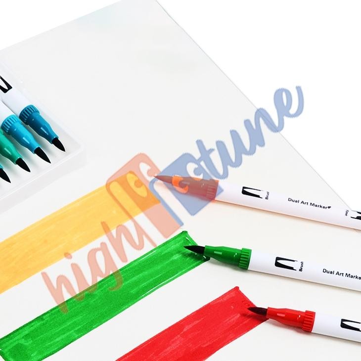 

Hightune Spidol Warna Set 12/36/60/80/100/120 Spidol Brush 2 Tips Spidol Set Marker Drawing