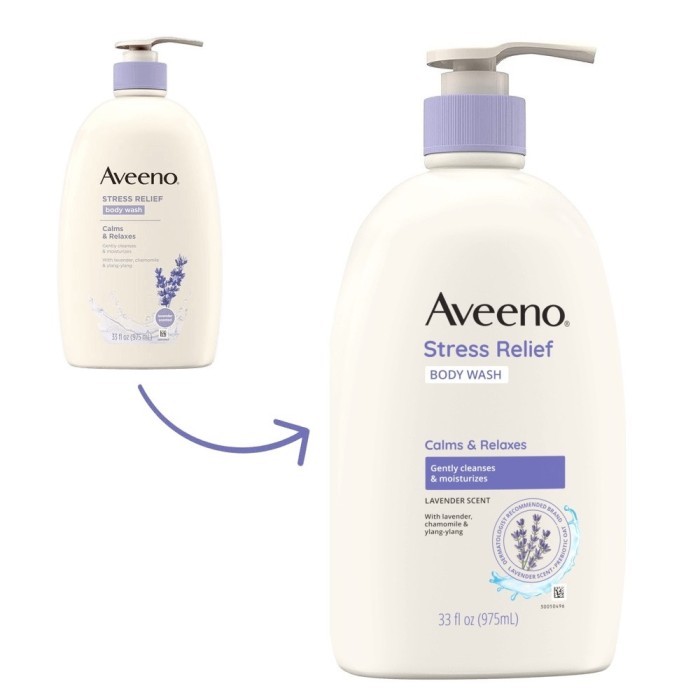 Aveeno Stress Relief Body Wash Lavender Scented 975ml