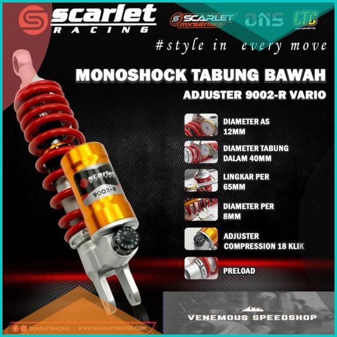 Shock Shockbreaker Scarlet Racing Tabung Bawah Matic Vario125/150 Adju
