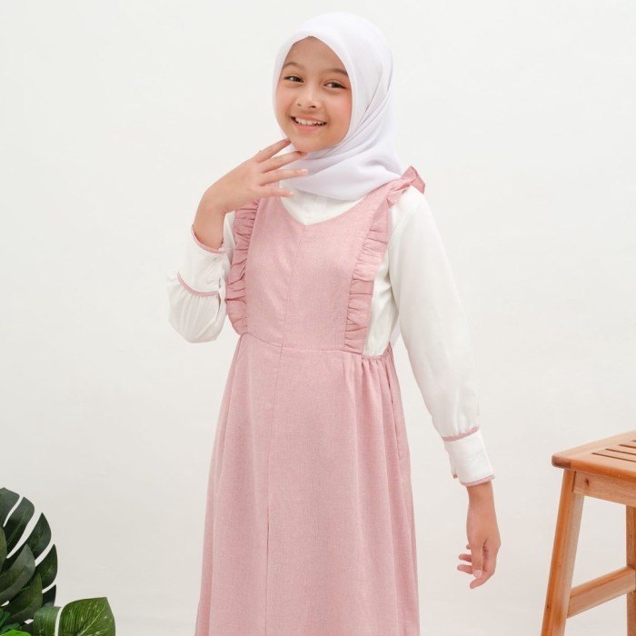 PROMO Applekidz Gamis Anak Perempuan Muslim Tanggung Umur 8-15 Tahun Kirana - Pink rose, 4-5 tahun