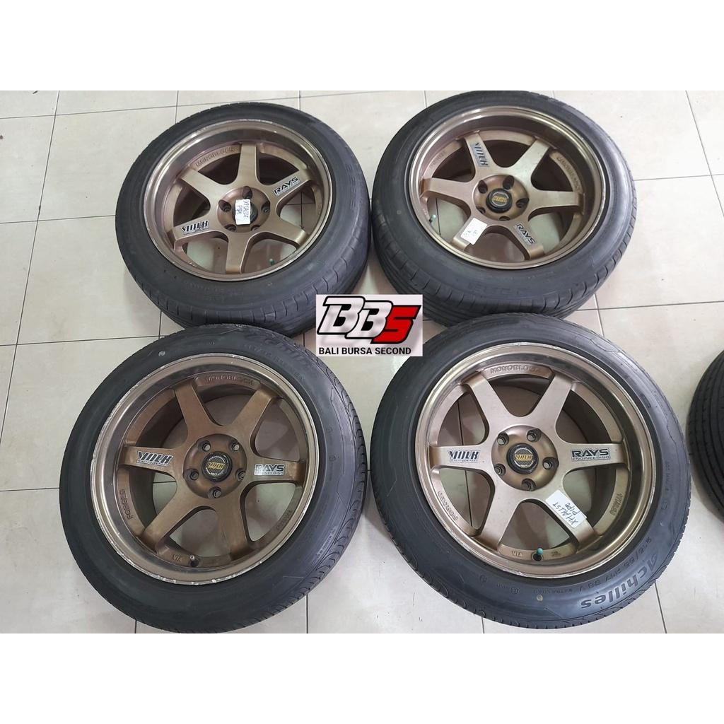 Velg Second Te37 Ring 17 Pcd 5X114 & Ban 215/55 Cocok Untuk Juke, Hrv, Crv, Rush, Terios, Xtrail, In