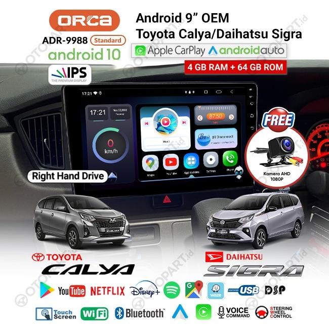 Head Unit Android 9 Inch Calya/Sigra Orca Rhd