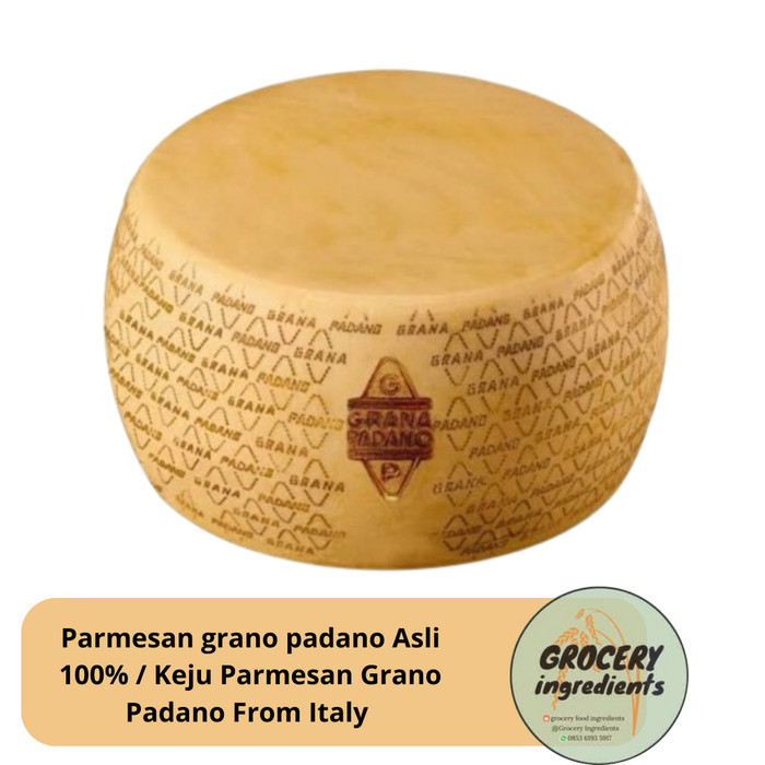 

Parmesan grano padano Asli 100% / Keju Parmesan Grano Padano From Italy - 500gr