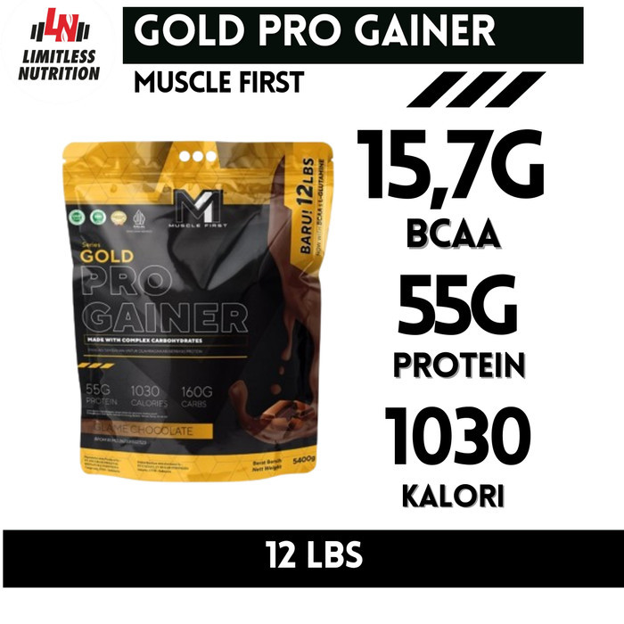 

M1 MUSCLE FIRST PRO GOLD GAINER 12 LBS BPOM Mass Weight Gain 12lb