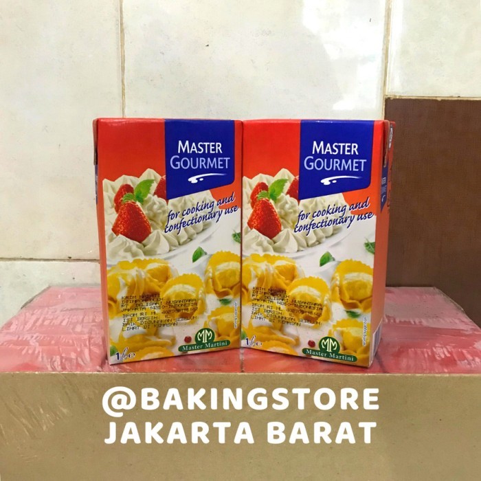 

[KARTON] Cooking Cream Master Gourmet 12 x 1L Krim Masak Whipping Cream Master Martini 1 Liter