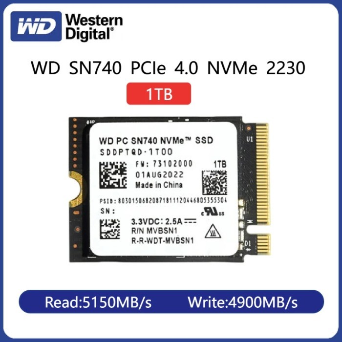 Western Digital WD SN740 M.2 2230 1TB SSD NVMe Gen4 x4 PCIe4.0