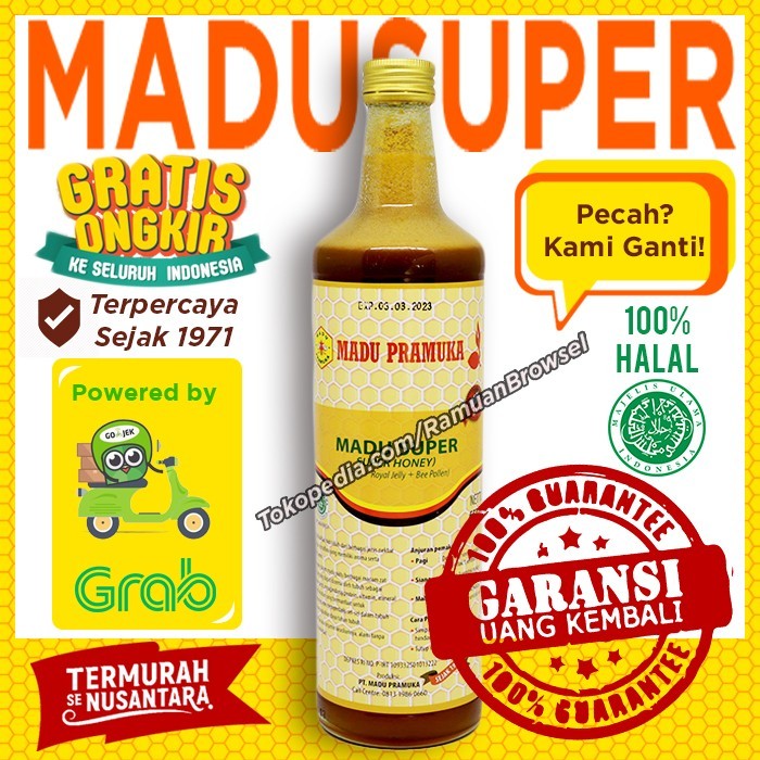 

Madu Pramuka Alami Super 650ml (Madu + Pollen + Royal Jelly)