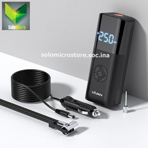 Vivan Vti02 Pompa Elektrik Ban Mobil Motor Sepeda Bola Auto Stop