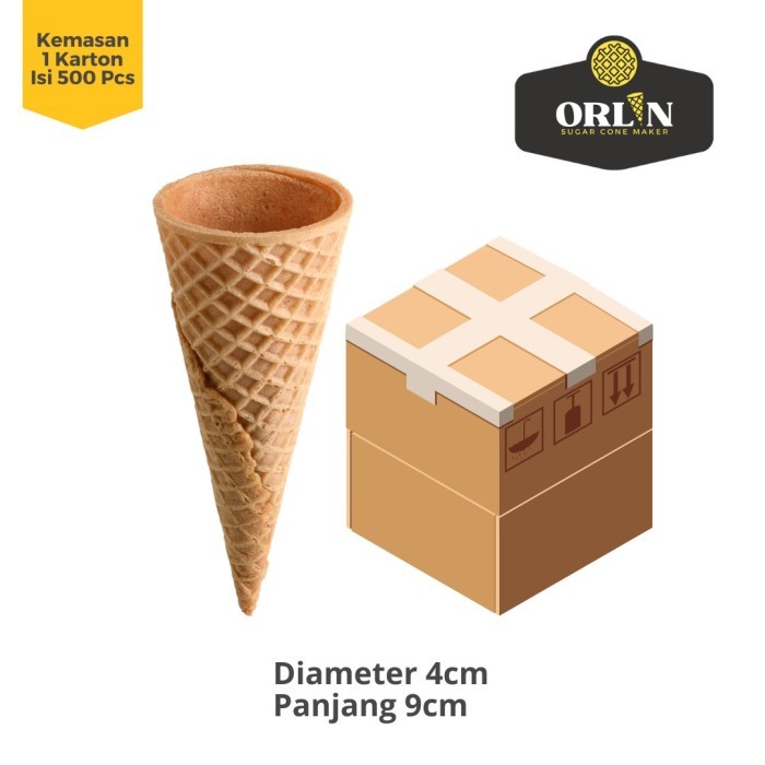 

ORLIN Rolled Cone Waffle Large 1 karton isi 500 pcs