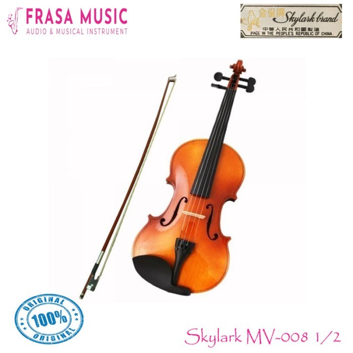Tersedia Biola Skylark Ukuran 1/2 Mv008 / Mv 008 / Mv-008 Violin Original