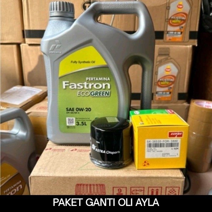 PAKET GANTI OLI AYLA FASTRON ECO GREEN SAE 0W-20 3,5 L DAN FILTER OLI