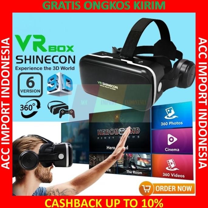 Shinecon 6.0 VR Box Virtual Reality + Headphone Android IOS