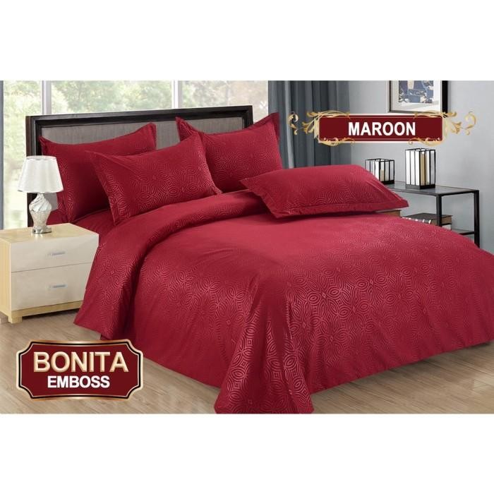 Bonita - Bedcover Set 180X200 Bonita Polos Emboss - Sprei Bonita Polos