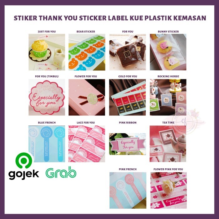 

Silahkan Order] Stiker Thank You Sticker Label Kue Plastik Segel Kemasan For You