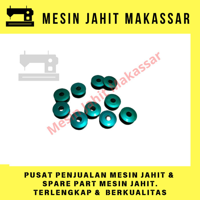 

Produk Unggulan] [ISI 10 PCS] Spool Aluminium Warna Hijau Metalik Untuk Mesin Jahit Typical Kualitas