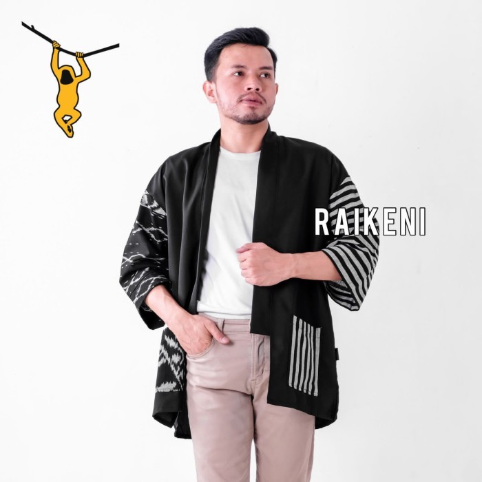 BAYAR DIRUMAH RAIKENI Kimono Rindu | Kimono Tenun | Kimono Batik | Outer - Rindu Hitam O3M15