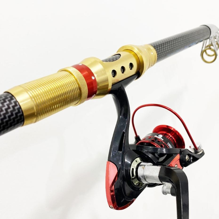 1 Set Paket Joran Pancing Laut Antena Portable High Carbon Joran Laut Teleskopik Dengan Reel Pancing