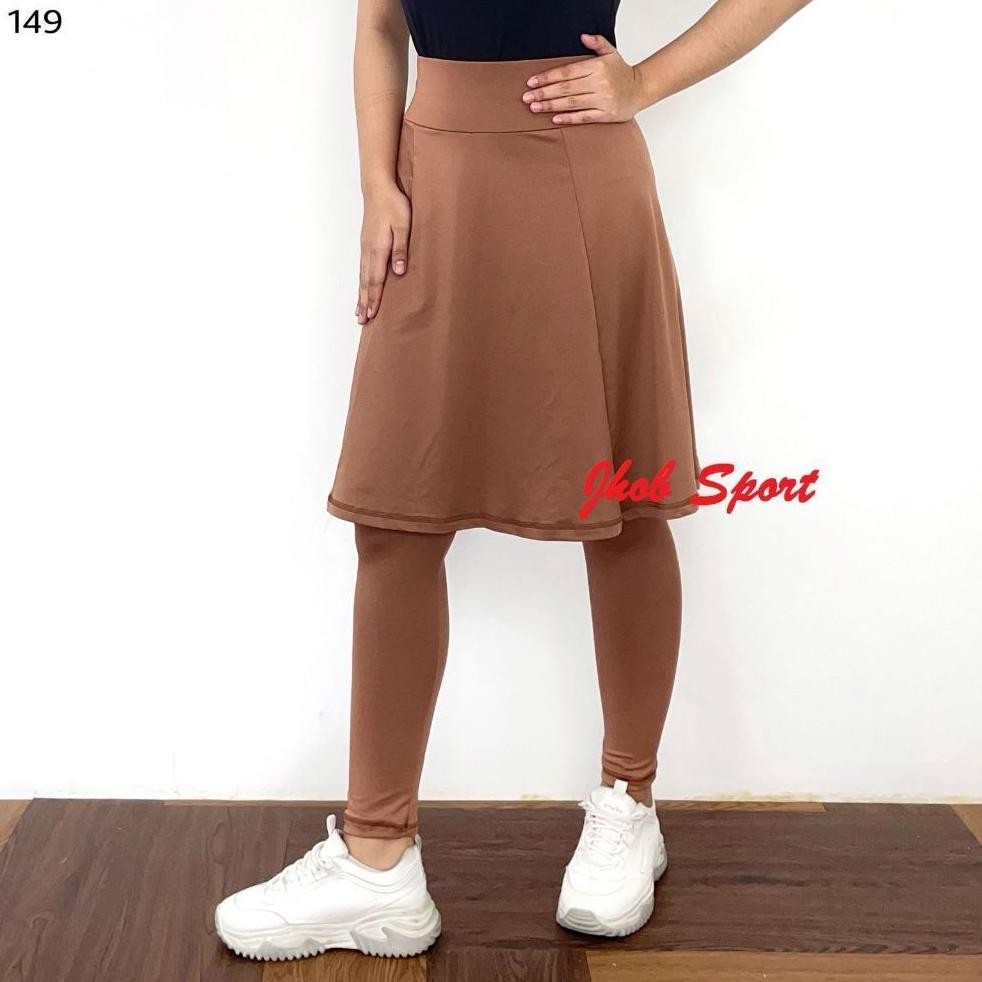 Jhob Sport Celana Legging Jumbo Rok Dibawah Lutut Big Size / Skirt Sport Jumbo Olahraga Wanita / Leg