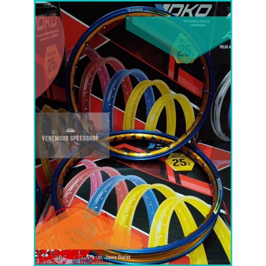 Velg Yoko Alumunium Two Tone Set Ukuran 140x17 (2Pcs) Original Thailan