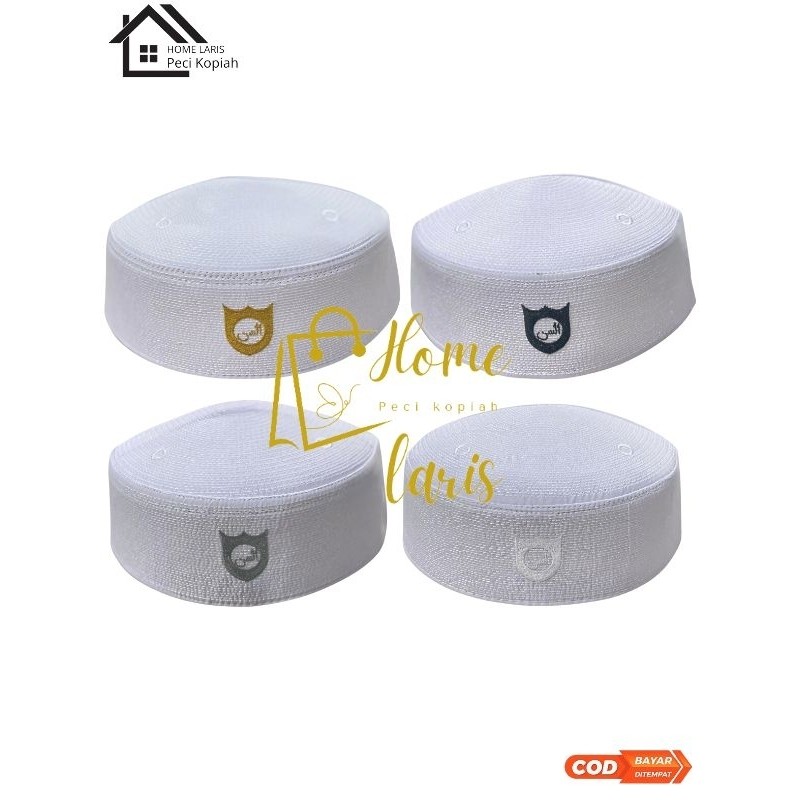 Peci Kopiah Putih Malaysia Lokal / Peci Kopiah Putih Haji / Peci Kopiah Pria/Santri / Songkok Haji