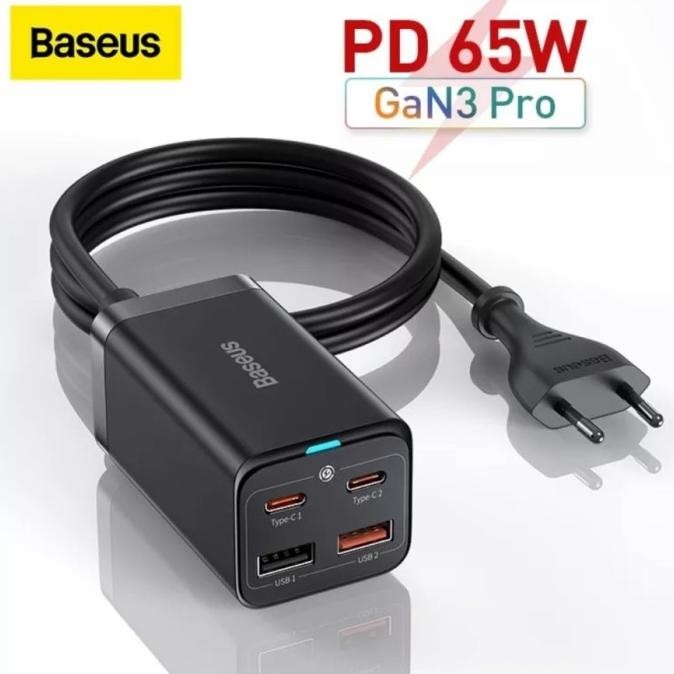 BASEUS Charger 65W Gan 3 Pro 4 PORT Super Fast Charging 2.0 SAMSUNG