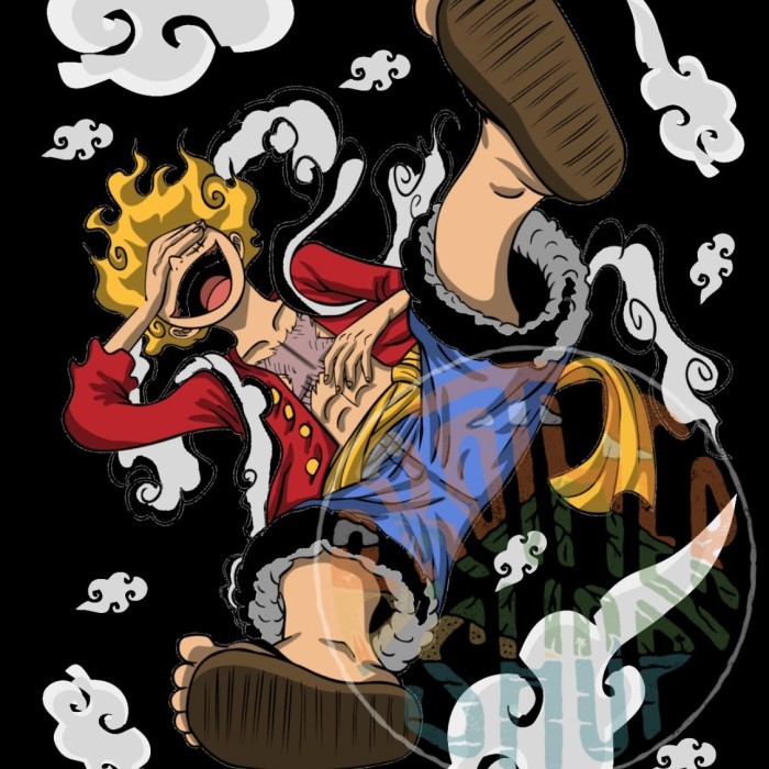 CETAK WATER SLIDE DECAL GAMBAR LUFFY PIECE BARONG JAPANESE HELM MOTOR