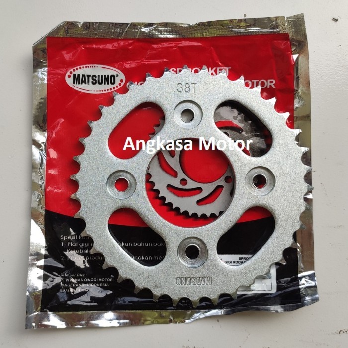 GEAR BELAKANG FIT NEW 38T KARISMA GIR BELAKANG SUPRA X 125 38T MATSUNO