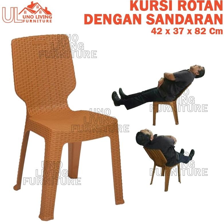KURSI SENDER / KURSI MAKAN/ BANGKU PLASTIK SENDER ANYAMAN ROTAN MURAH TERBARU KURSI PLASTIK ANYAM KU
