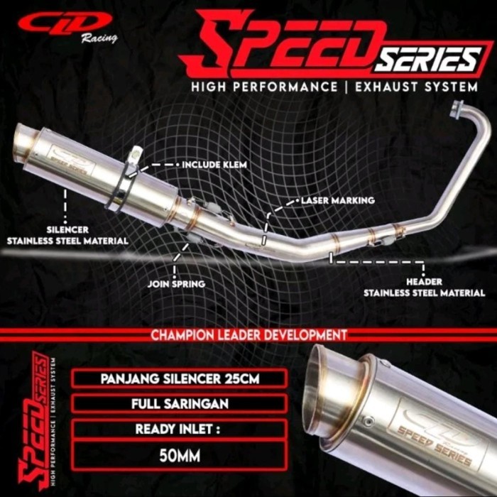 Knalpot Cld Racing Type Speed Series Satria Fu Leher Kolong/Road Race